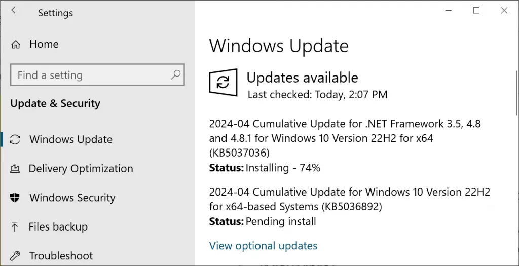 Windows 10 Cumulative Update