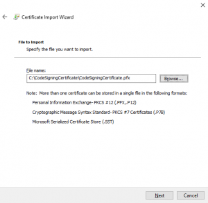 Quick Guide to Install Code Signing Certificate on MS Windows