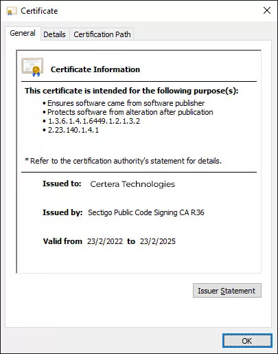 View Digital Certificate