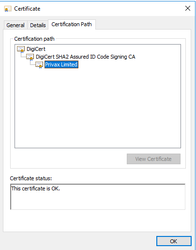 Certification Path Option From Exe File