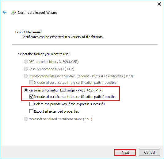 Export File Format Option