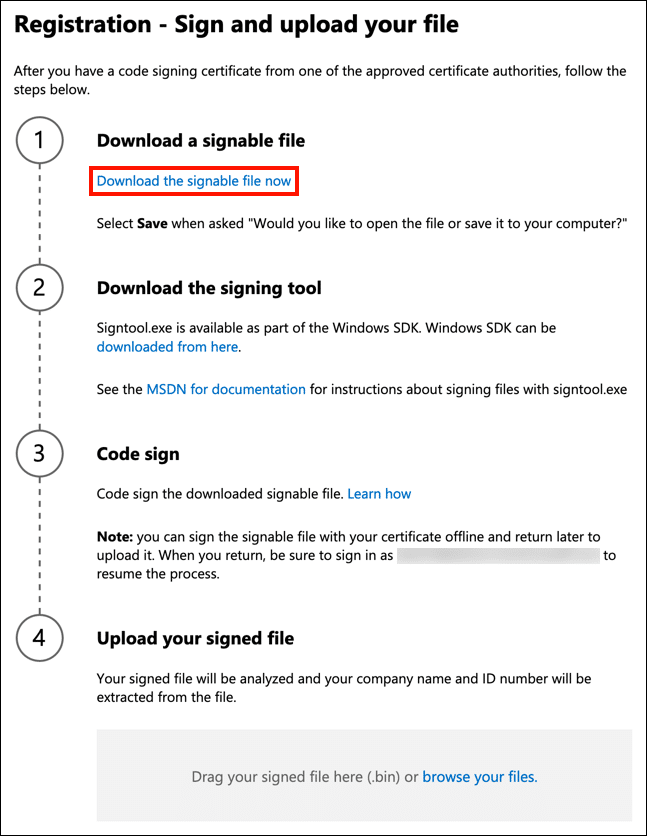 Hardware Signing Steps