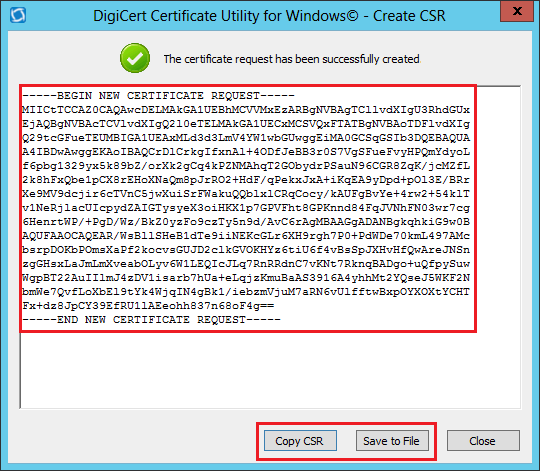 Copy Code Signing CSR