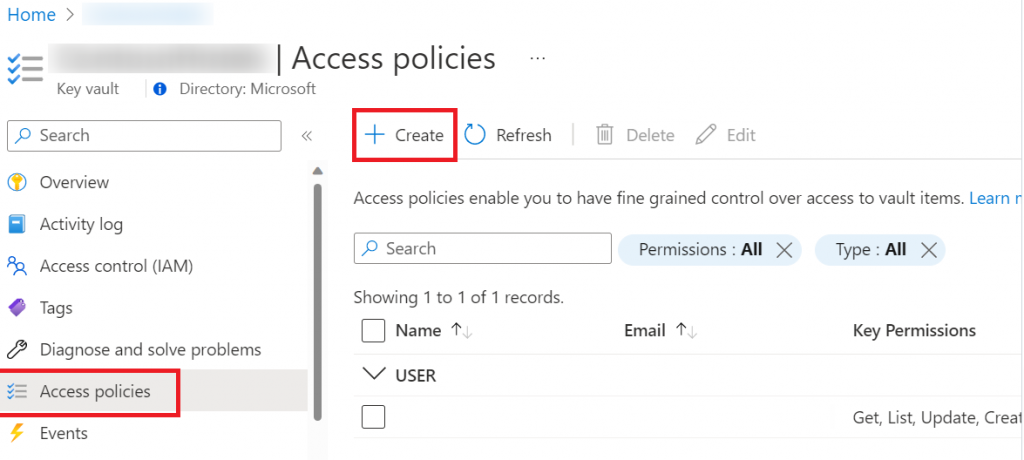 Azure Access Policy