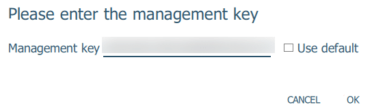 Enter YubiKey Management Key