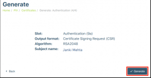 Private Key Generation & CSR Attestation with YubiKey Manager