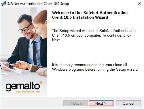 Install SafeNet Client Wizard