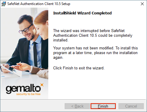 Install SafeNet Client Finish