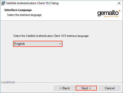 Safenet Client Language Selection