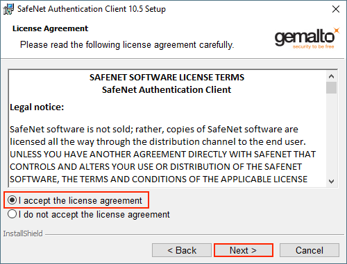 Licence Agreement SafeNet Tool