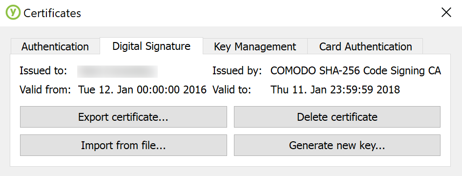 Digital Signature YubiKey