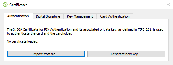 Digital Signature YubiKey PIV Certificate