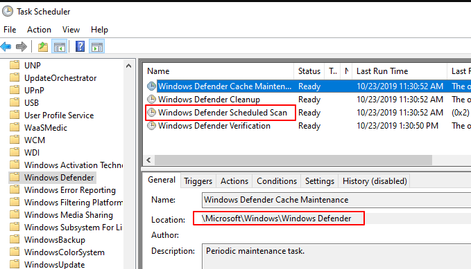Windows Defender Scheduled Scan