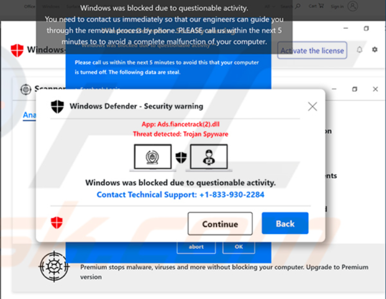 Windows Defender Security Warning Scam